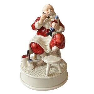 Vintage Otagiri Musical Rotating Santa Gibson Greeting Cards Wind-Up 7" Working